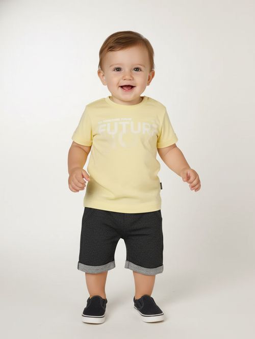 Conjunto Curto Infantil Para Menino - AMARELO