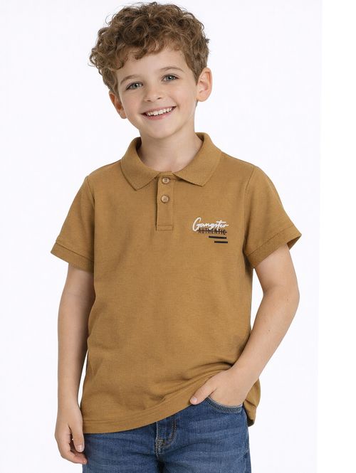 Polo Gangster Infantil Para Menino CARAMELO