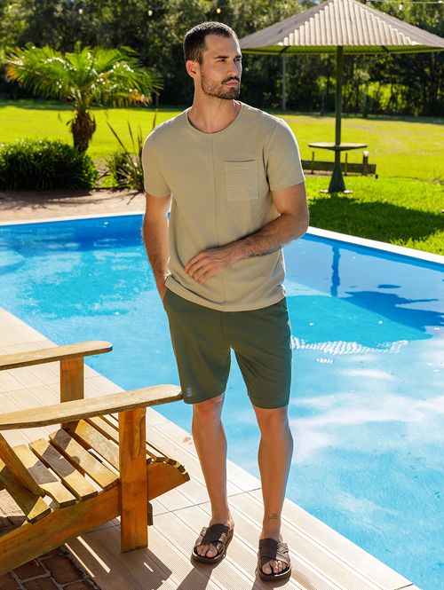 Camiseta Manga Curta Masculina BEGE