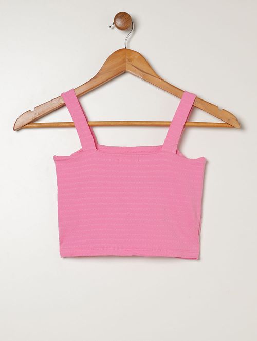 Blusa Regata Laço Juvenil Para Menina - ROSA