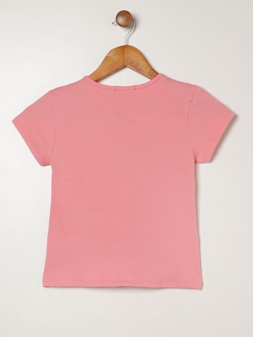 Blusa Cotton Manga Curta Juvenil Para Menina - ROSA