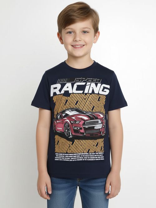 Camiseta Manga Curta Juvenil Para Menino - MARINHO