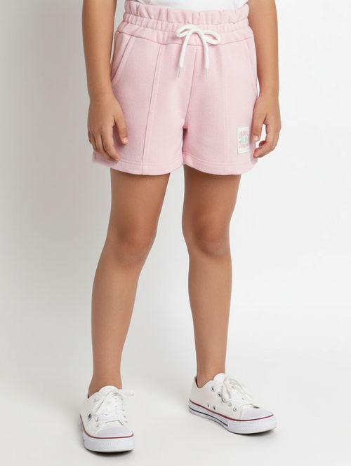 Short Moletinho Com Recorte infantil Para Menina - ROSA