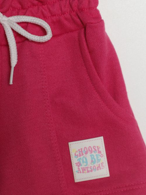 Short Moletinho Com Recorte infantil Para Menina - PINK