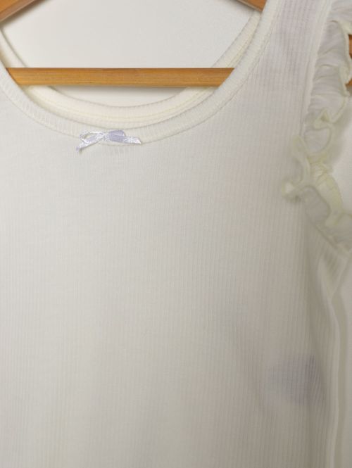 Blusa Regata Canelada Infantil Para Menina - BEGE