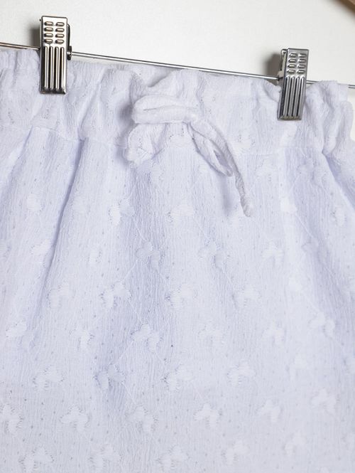 Saia Texturizada Coração Infantil Para Menina- BRANCO