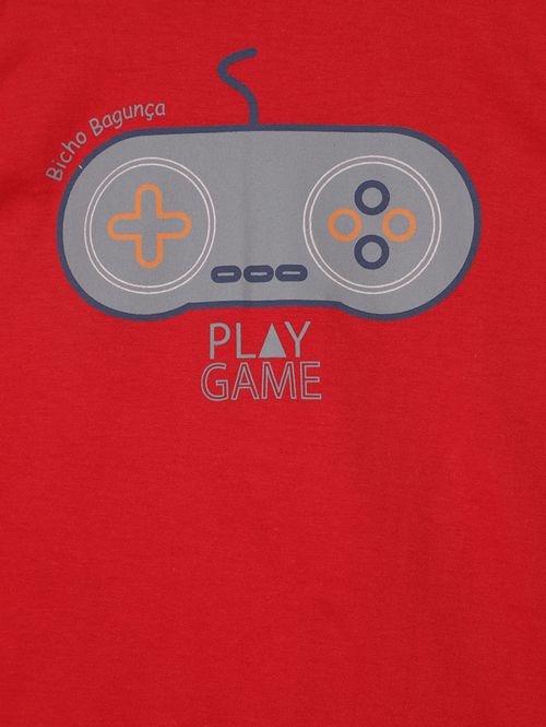 Conjunto Curto Moletinho Infantil Para Menino- VERMELHO