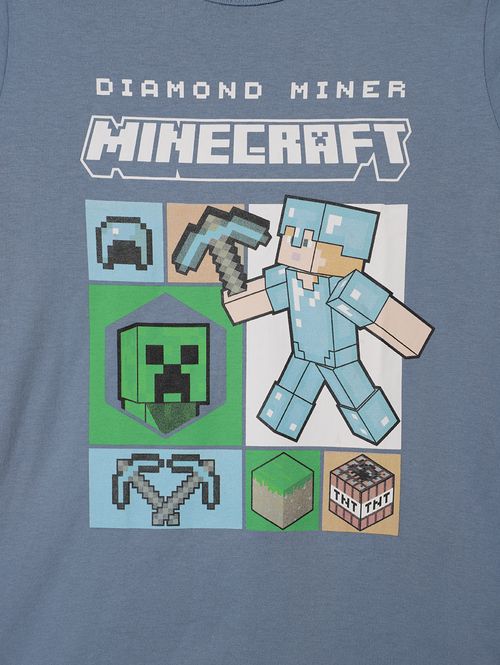 Camiseta Minecraft Infantil Para Menino - AZUL