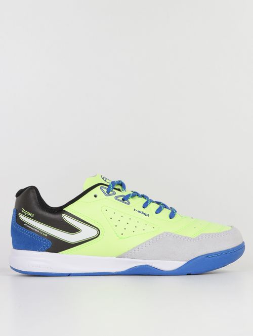 Chuteira Dominator V Topper Juvenil Para Menino- VERDE CLARO/PRETO/AZUL