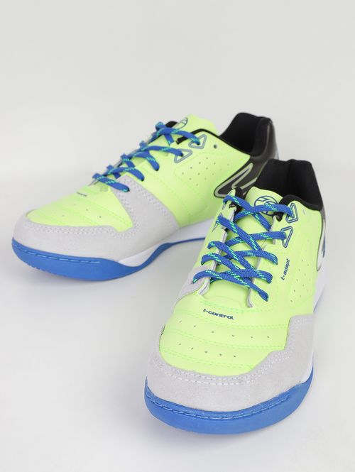 Chuteira Dominator V Topper Juvenil Para Menino- VERDE CLARO/PRETO/AZUL