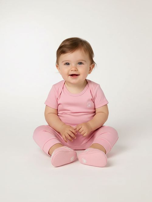 Pijama Curto Infantil Para Bebê - ROSA