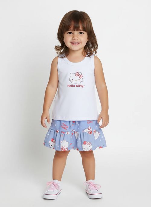 Conjunto Curto Infantil Para Menina - AZUL