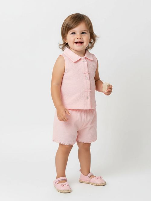 Conjunto Curto Infantil Para Menina - ROSA
