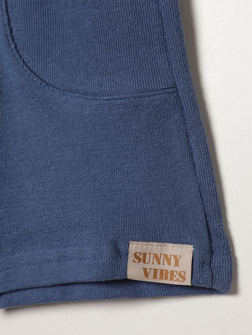 Bermuda Jacquard Infantil Para Menino - AZUL