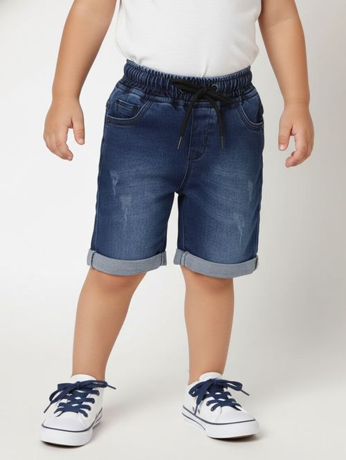 Bermuda Jeans Infantil Para Menino - AZUL