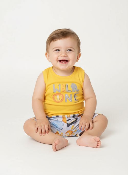 Conjunto Curto Infantil Para Bebê - AMARELO