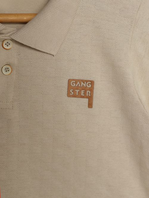 Polo Manga Curta Gangster Juvenil Para Menino BEGE