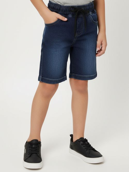 Bermuda Jeans Infantil Para Menino - AZUL