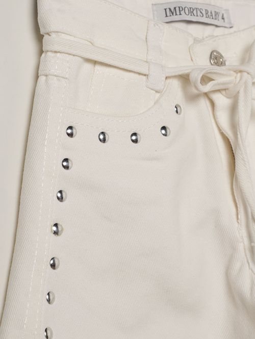 Short Sarja Infantil Para Menina - BEGE