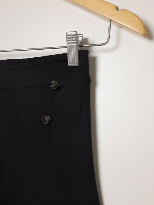 Short Molecotton Canelado Juvenil Para Menina- PRETO