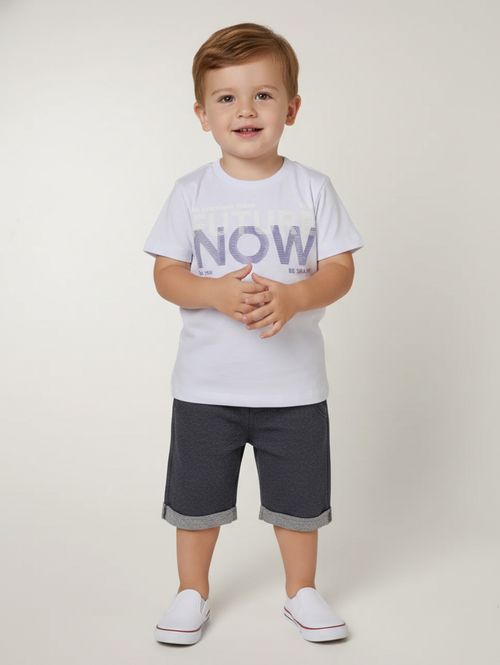 Conjunto Curto Infantil Para Menino - BRANCO