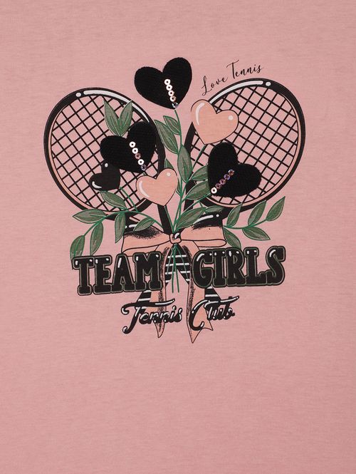 Camiseta Meia Malha Juvenil Para Menina- ROSA