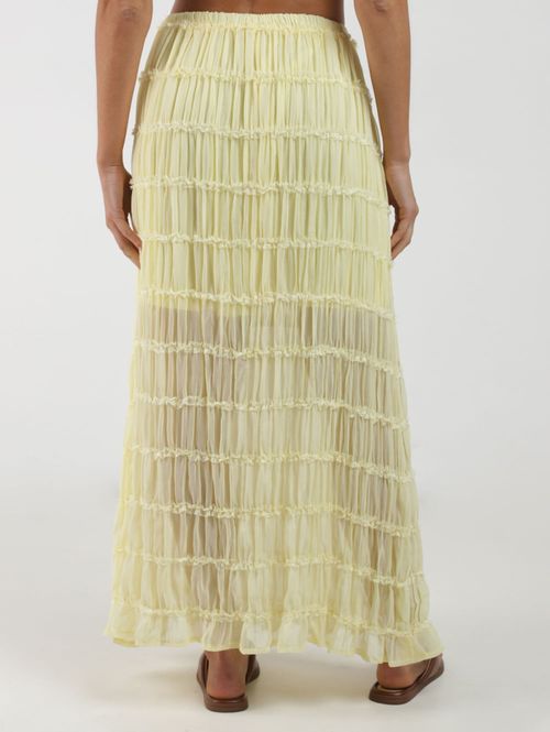 Saia Longa Transparência Eagle Rock Feminina AMARELO