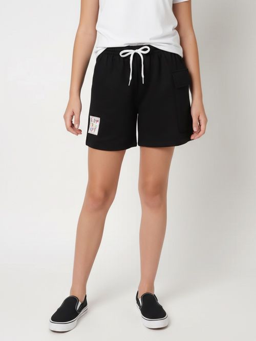 Short Moletinho Juvenil Para Menina - PRETO