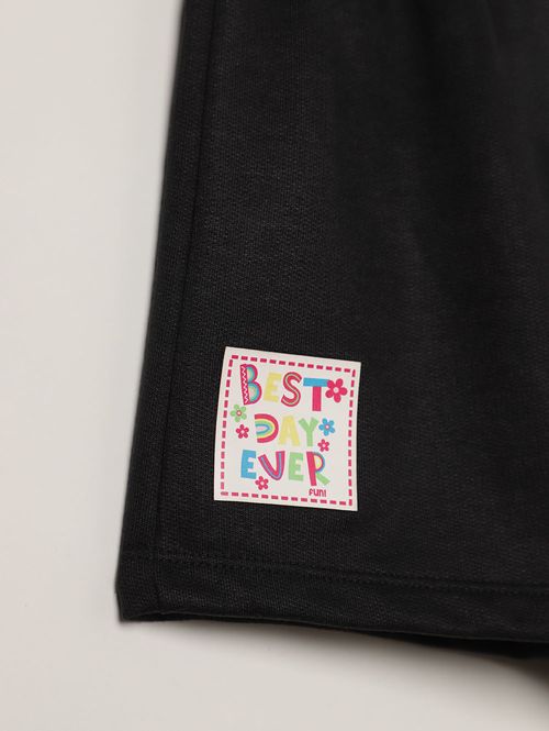 Short Moletinho Juvenil Para Menina - PRETO