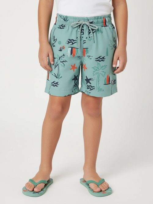 Bermuda Estampado Infantil Para Menino - VERDE