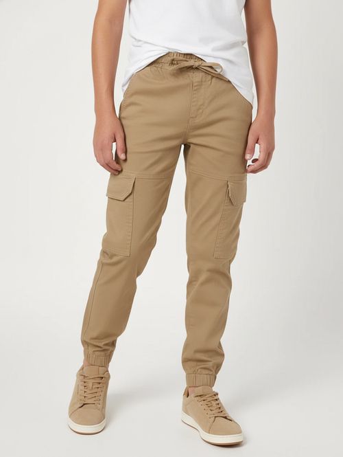 Calça Sarja Jogger Juvenil Para Menino - CAQUI