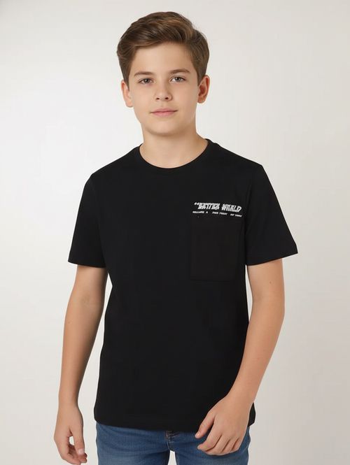 Camiseta Oversized Juvenil Para Menino - PRETO