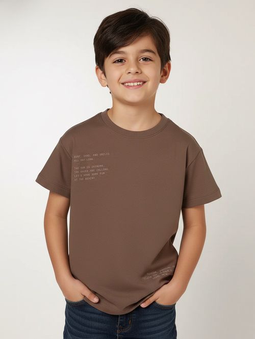 Camiseta Moletinho Kid+ Infantil Para Menino - MARROM