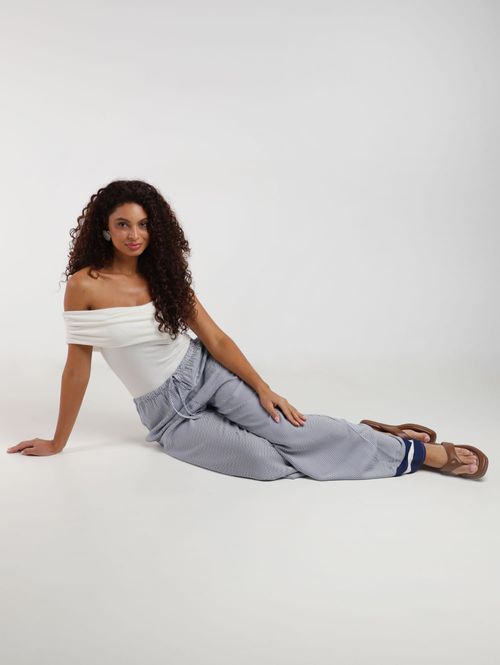 Blusa Malha Tricô Assimétrico Feminina OFF WHITE