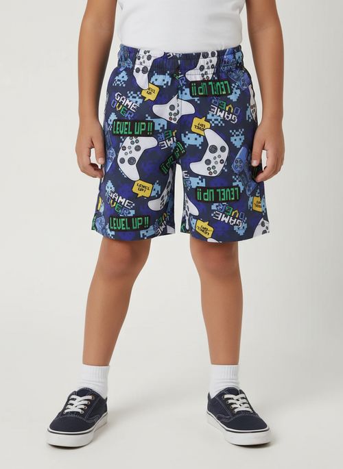 Bermuda Microfibra Infantil Para Menino - MARINHO