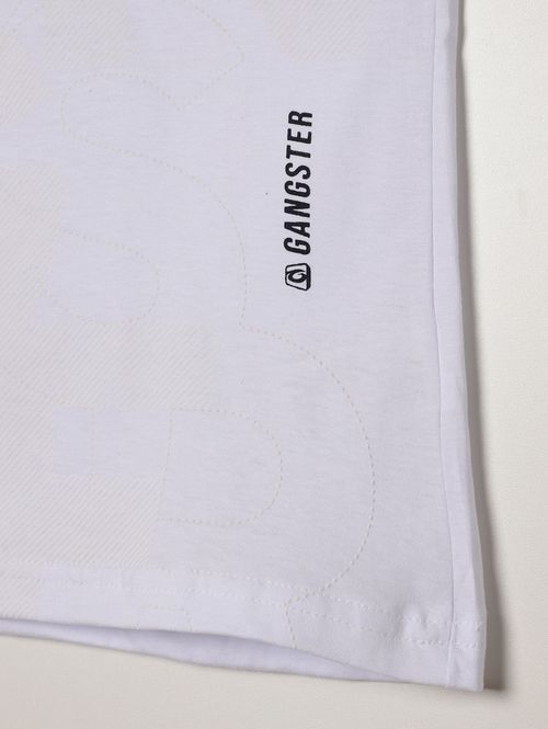 Camiseta Regata Gangster Infantil Para Menino- BRANCO