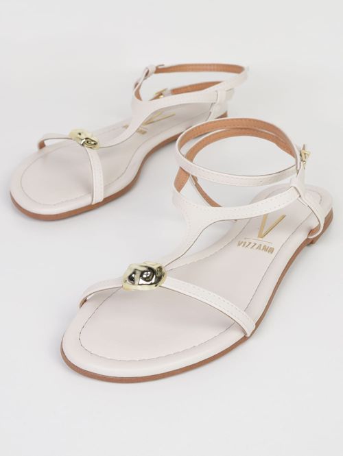 Sandália Detalhe em Metal Vizzano Feminina OFF WHITE