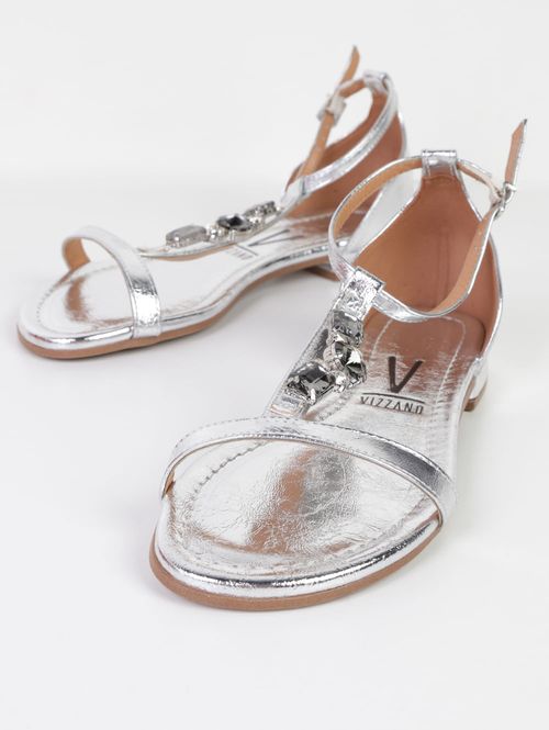 Sandália Metalizada Milano Vizzano Feminina PRATA