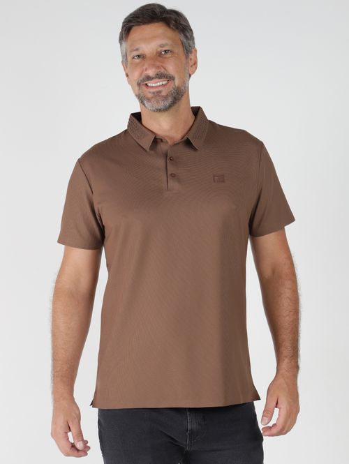Polo Gola Trabalhada Gangster Masculina MARROM