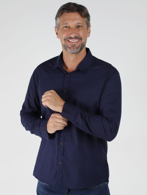 Camisa Manga Longa Masculina MARINHO