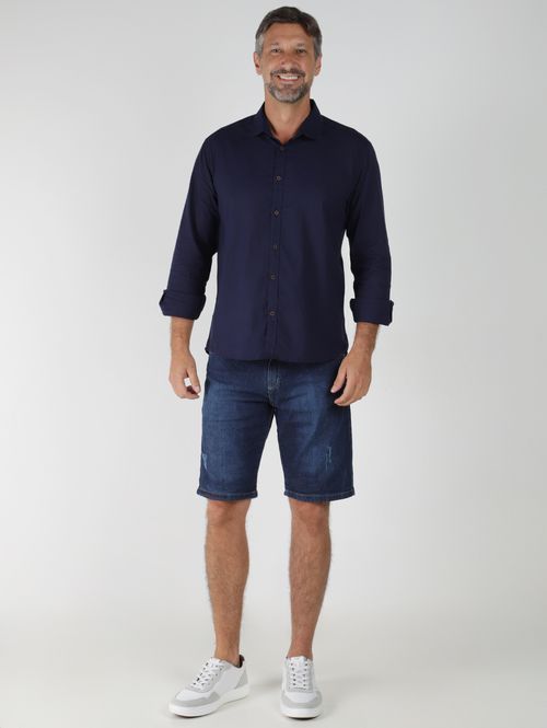 Camisa Manga Longa Masculina MARINHO