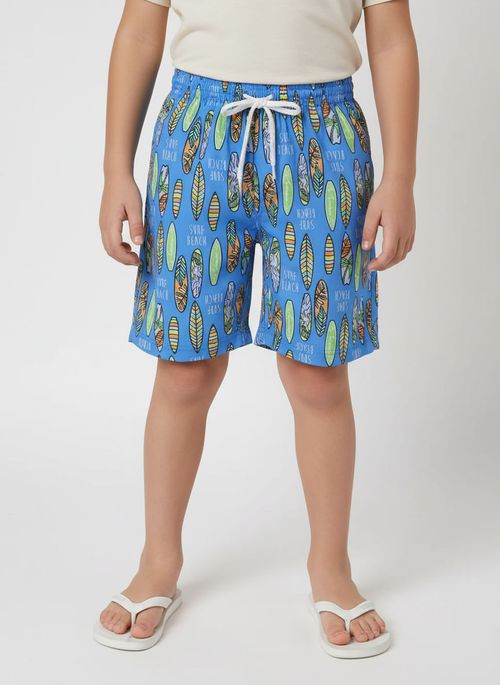 Bermuda Tactel Infantil Para Menino - AZUL