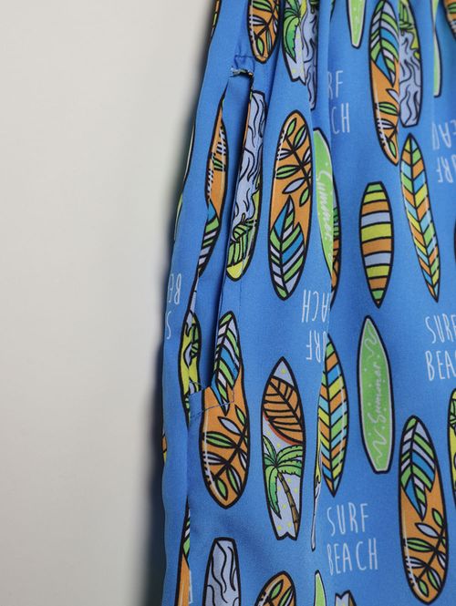 Bermuda Tactel Infantil Para Menino - AZUL