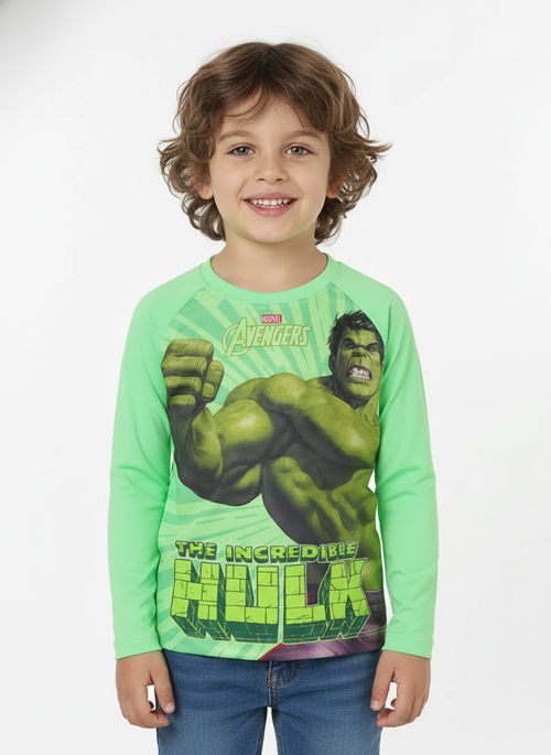 Camiseta Avangers UV Infantil Para Menino - VERDE