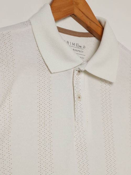 Polo Crepe Manga Curta Juvenil Para Menino - OFF WHITE