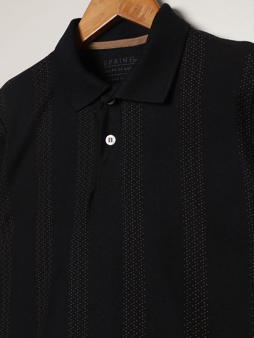 Polo Crepe Manga Curta Juvenil Para Menino - PRETO