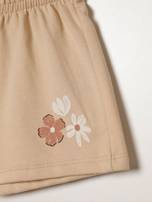 Short Moletinho Infantil Para Menina - BEGE