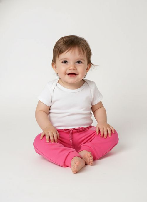 Calça Moletom Infantil Para Bebê - PINK