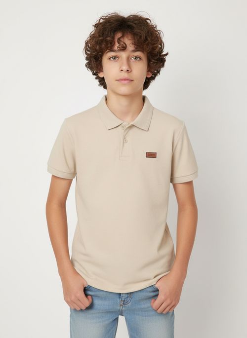 Polo Malhão Rústico Juvenil Para Menino - AREIA