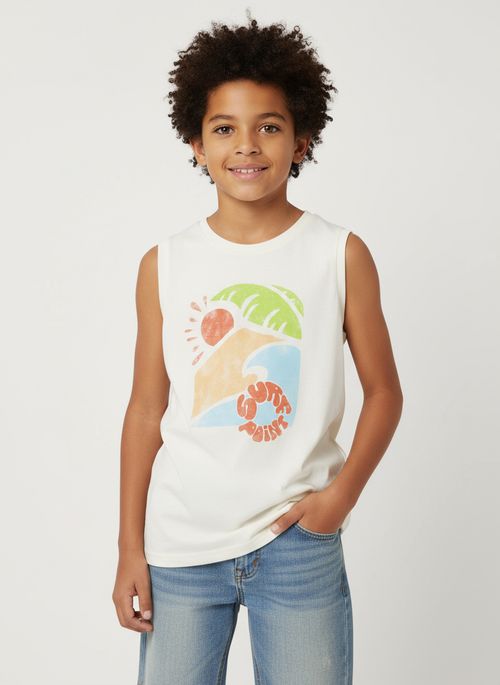 Camiseta Regata Juvenil Para Menino - OFF WHITE